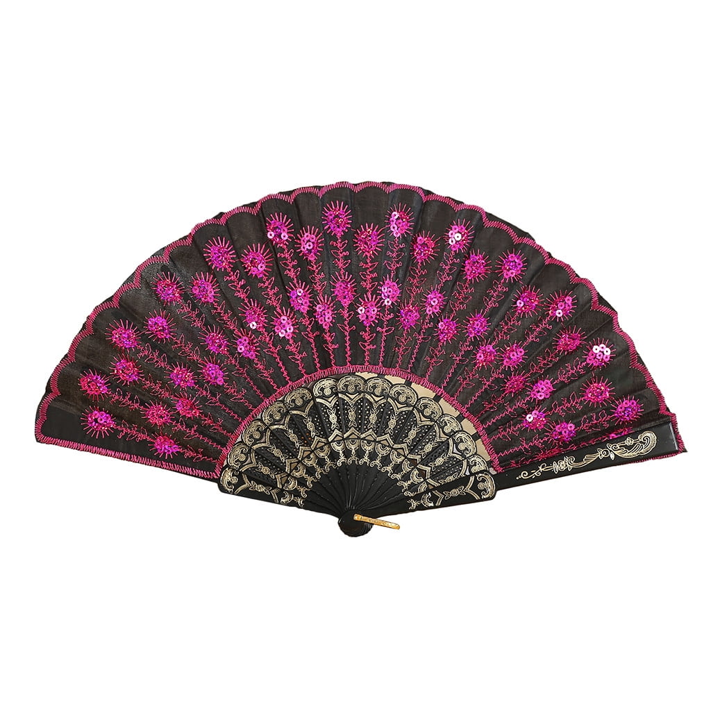 Clearance! Wefuesd 1Pc Fanbest Chinese Style Dance Wedding Party Lace Silk Folding Hand Held Flower Fan Handheld Fan, Teen Girl Gifts Trendy Stuff, Rechargeable Fan Portable, Cool Gadgets, Beach Esse