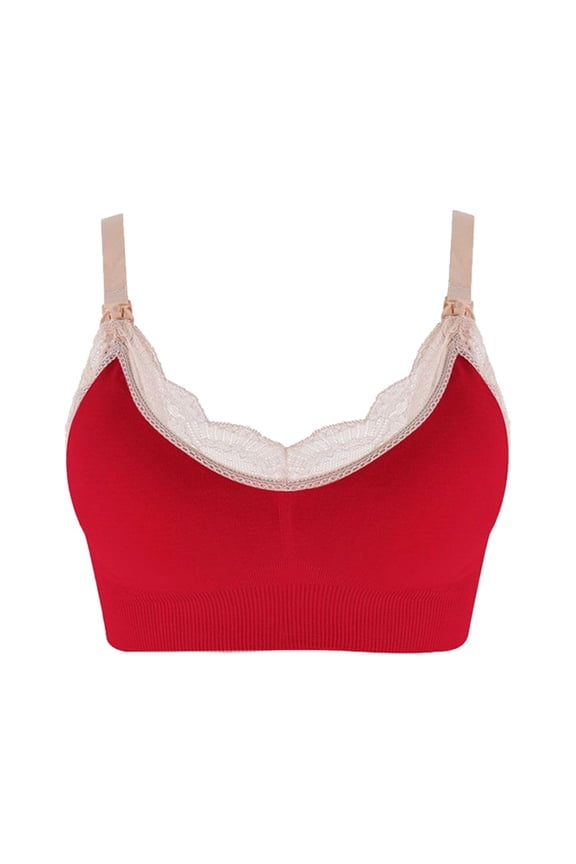 Clearance! Weikingp Bras for Women Plus Size Version Pregnant Before Opening Maternity Sports Pregnant Women Tube Top Wireless Breast Feeding Bra Bralettes for Women Nursing Bras Red Xl