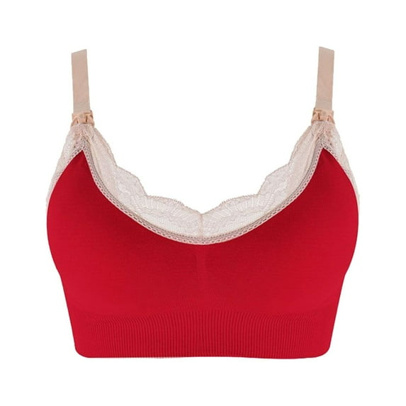 Clearance! Weikingp Bras for Women Plus Size Version Pregnant Before Opening Maternity Sports Pregnant Women Tube Top Wireless Breast Feeding Bra Bralettes for Women Nursing Bras Red M