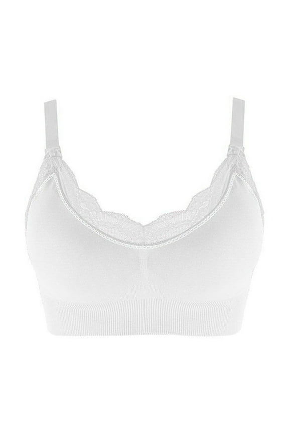 Bras for Women Plus Size Version Pregnant Before Opening Maternity Sports Pregnant Women Tube Top Wireless Breast Feeding Bra Bralettes for Women Nursing Bras White L
