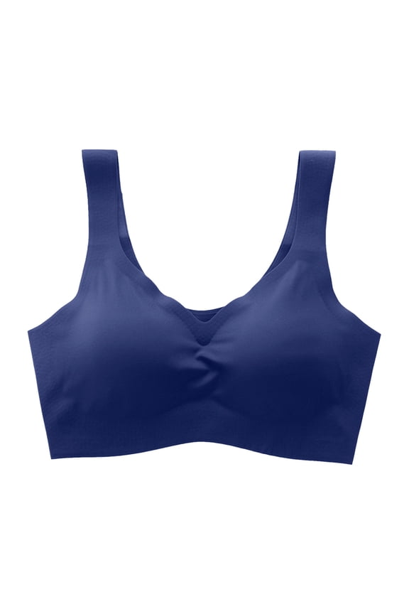 Clearance! Weikingp Bras for Women Ladies Yoga Sports Brassiere Deep V Neck Vest Bralette Wireless Bra Bralettes for Women Push Up Bra Blue M