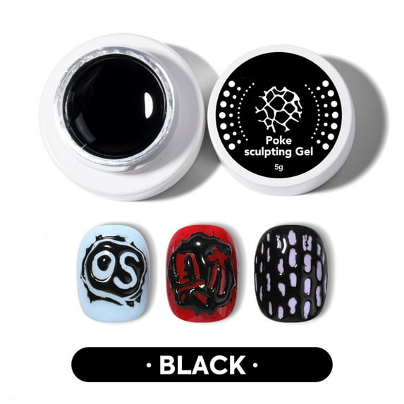 Clearance!White and Black Poke Gel Nail Polish Set with Professional Poke Base Gel Multifunctional Lace Painting Gel Paint for Nails Art Design with Wooden Nail Stick for Drawing Letter Wave Flower