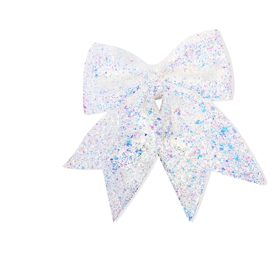 OAVQHLG3B White Wreath Bow Double Layed Gift Bow Christmas Tree Topper Holiday Wreath Bow Rustic Jute Bowknot Ornaments for Christmas Winter Happy New Year Party Decorations