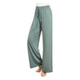 thumbnail image 1 of Clearance Wide Leg Yoga Pants Drawstring High Waisted Solid Pink Cotton Soft Long Palazzo Pants Loungewear Pajamas Pant Dance Trousers, 1 of 6