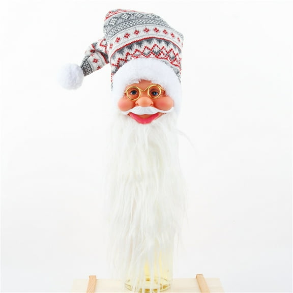 Clearance Wine Bottle Covers under $10,Christmas Supplies Bottle Set Santa Claus Head Red Wine Cover Case Bag Gift