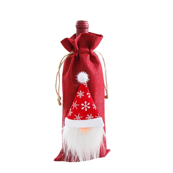 Clearance Wine Bottle Covers under $5,Christmas Wine Bottle Cap Faceless Doll Design Set Christmas Family Party Decoration