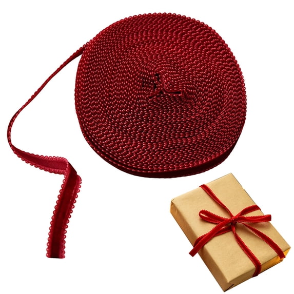 Clearance Wine Red Velvet Ribbon Roll, Single-Sided Soft Craft Ribbon for Gift Wrapping Bow Making Christmas DIY Decor
