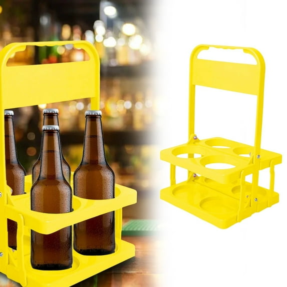 Clearance Wine & glass racks under $5,Portable Plastic Drink Reusable Beer Bottle Coffee Cup Holder Beverage Cup Drink Caddy For 4 Holes Cup Holders With Handle For Catering Restaurant Travel Car