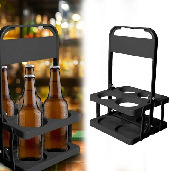 Clearance Wine & glass racks under $5,Portable Plastic Drink Reusable Beer Bottle Coffee Cup Holder Beverage Cup Drink Caddy For 4 Holes Cup Holders With Handle For Catering Restaurant Travel Car