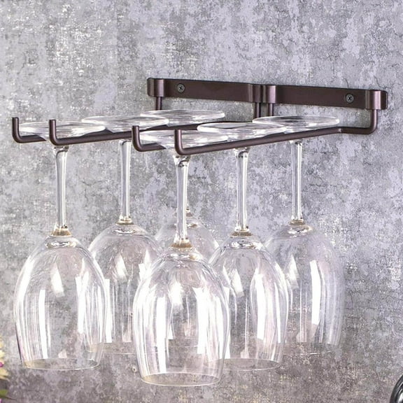 Clearance Wine & glass racks Wine Tieryi Rack Hanging Tall Rows Red Frame Wine Cup Kitchen Rack Glass 2 Kitchen，Dining Bar Multicolor