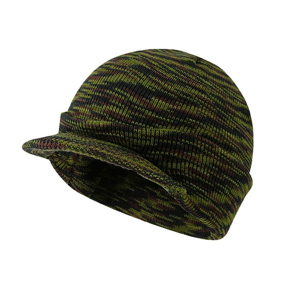 Clearance! Winter Beanie with Visor & Earflaps for Men, Outdoor Hat & Scarf Set Camouflage