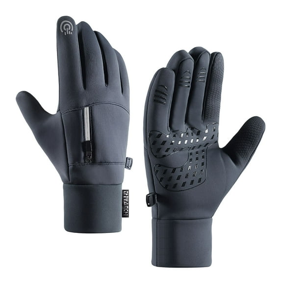 Hvmvliv Winter Gloves Men Winter Outdoor Riding Warm Gloves Touche Screen Winter Gloves Non-Slip Gloves Windproof Water-Proof Outdoor Warm Gloves for Sport Gray