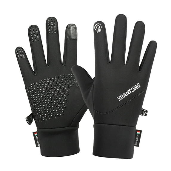 Hvmvliv Winter Gloves Men Winter Touchs Screen Warm Gloves Thickened Water-Proof Windproof Winter Golves with Thermal Soft Knit Lining Outdoor Ski Gloves Black