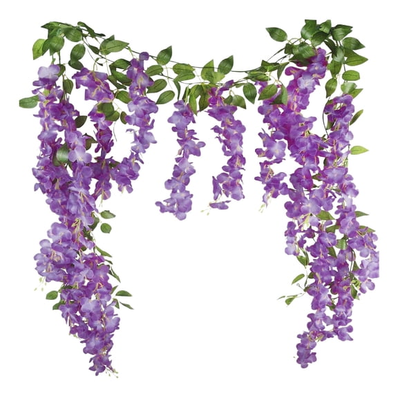 Clearance! Wisteria Hanging Flower Wisteria Flower Vine Garland Wedding Arch Decoration 6ft Artificial Wisteria Vines Hanging Flower Vines Silk for Party