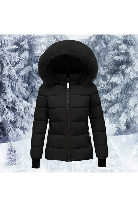 Clearance! WoMen's Hooded Warm Winter Coat Quilted Thicken Puffer Jacket Winter Cotton Jacket with Hood Waist Plush Overcome Outer Coat Outdoor Skiing Snowboarding Coat