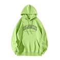thumbnail image 1 of Clearance! Women Basic Fleece Letter Loose Hoodie Sweatshirt Long Sleeve Kangaroo Pocket Drop Shoulder Pullovers Top Oversized Casual Comfy Fall Fashion Outfits Clothes, 1 of 6