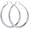 thumbnail image 1 of Clearance Women Fashion 925 Sterling Solid Silver Ear Stud Hoop Earrings Wedding Jewelry (1.58 inch), One Size1 pair, 1 of 2