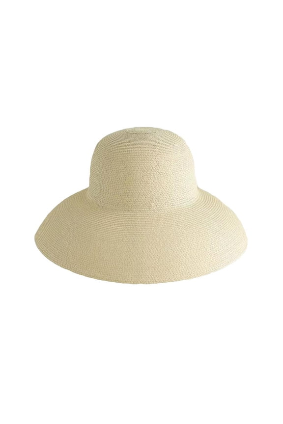 Clearance! Women Panama Straw Hat Hepburn Style Wide Brim Sun Caps UPF 50+ Fedora ωω мъ нκ Q4Z3