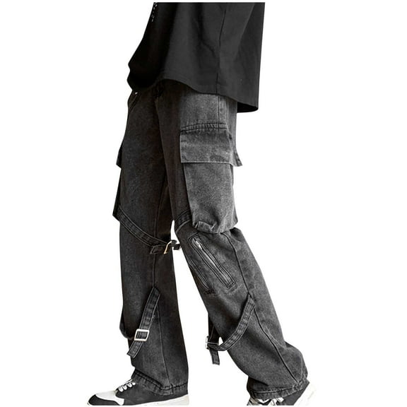 Women Pants Wide Leg Cargo Jeans Loose Straight Leg Trendy Boyfriend Jeans Trendy Streetwear Casual Denim Pants