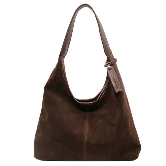 Women Suede Hobo Bag Magnetic Closure Shoulder Bag Retro Handbag (Ladies Portable Casual Bag)