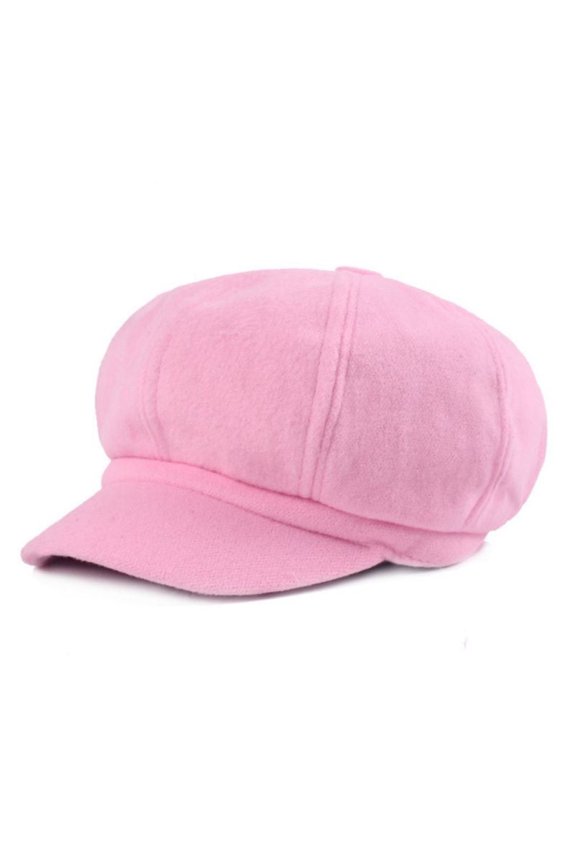 Women Wool Cap Woolen Octagonal Hat Retro Beret Autumn Spring Winter Hats
