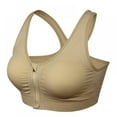 thumbnail image 1 of Clearance! Women Zip Front Closure Sports Bra Medium Impact Push Up Wirefree Yoga Bras Racerback Workout Gym Bra Top, 1 of 6