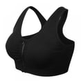 thumbnail image 1 of Clearance! Women Zip Front Closure Sports Bra Medium Impact Push Up Wirefree Yoga Bras Racerback Workout Gym Bra Top, 1 of 6