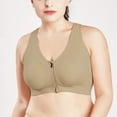 thumbnail image 1 of Clearance! Women Zip Front Closure Sports Bra Medium Impact Push Up Wirefree Yoga Bras Racerback Workout Gym Bra Top, 1 of 6