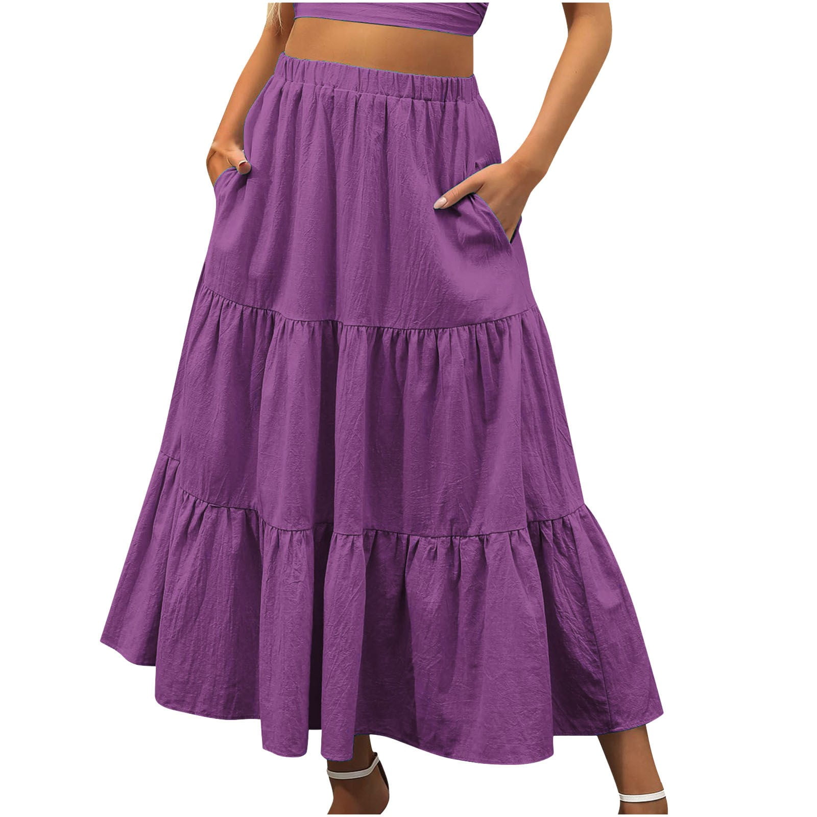Clearance Women's Basic Versatile Stretchy Summer Boho Elastic Waist