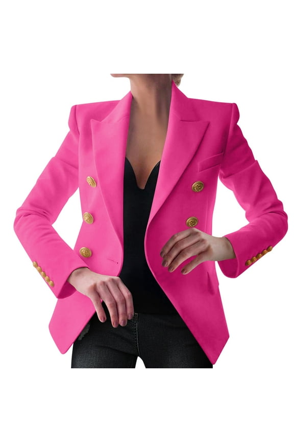 2025 Women's Blazers & Suit Jackets,Elegant Business Office Work Women Lady Solid Button Suit Jacket Coat Outwear