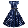 thumbnail image 1 of Clothing Women's Casual Dress,Women Party Casual Dots Print Short Sleeve 1950s Housewife Evening Party Prom Dress Womens Dresses, 1 of 4