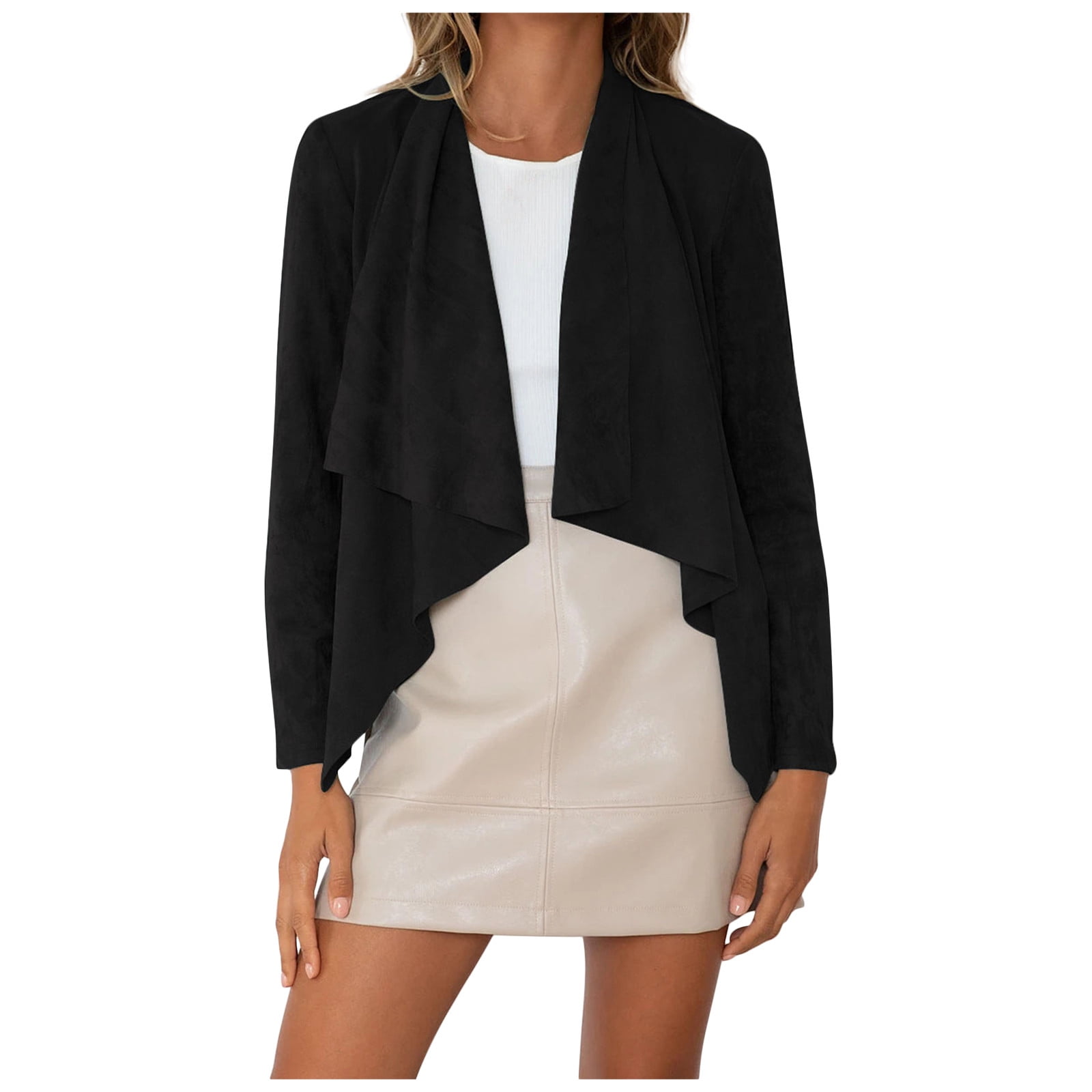 Clearance Women s Corduroy Jacket Loose Lapel Long Sleeve Cropped