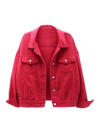 Shop red denim jackets for sale Factory Sale