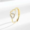 thumbnail image 1 of Clearance!Women's Double Heart Natural Diamond Ring For Women in  White and Yellow Gold - Ring For Anniversary, Birthday, Valentine's Day Gift, 1 of 10