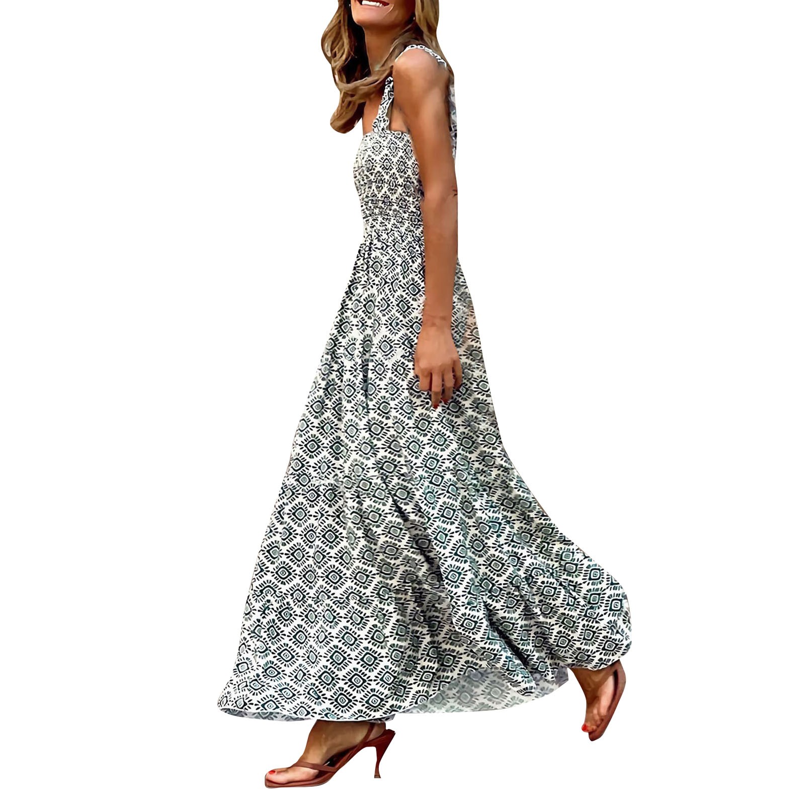 Clearance! Women's Elastic Slip Dress Holiday French Floral Slip Long