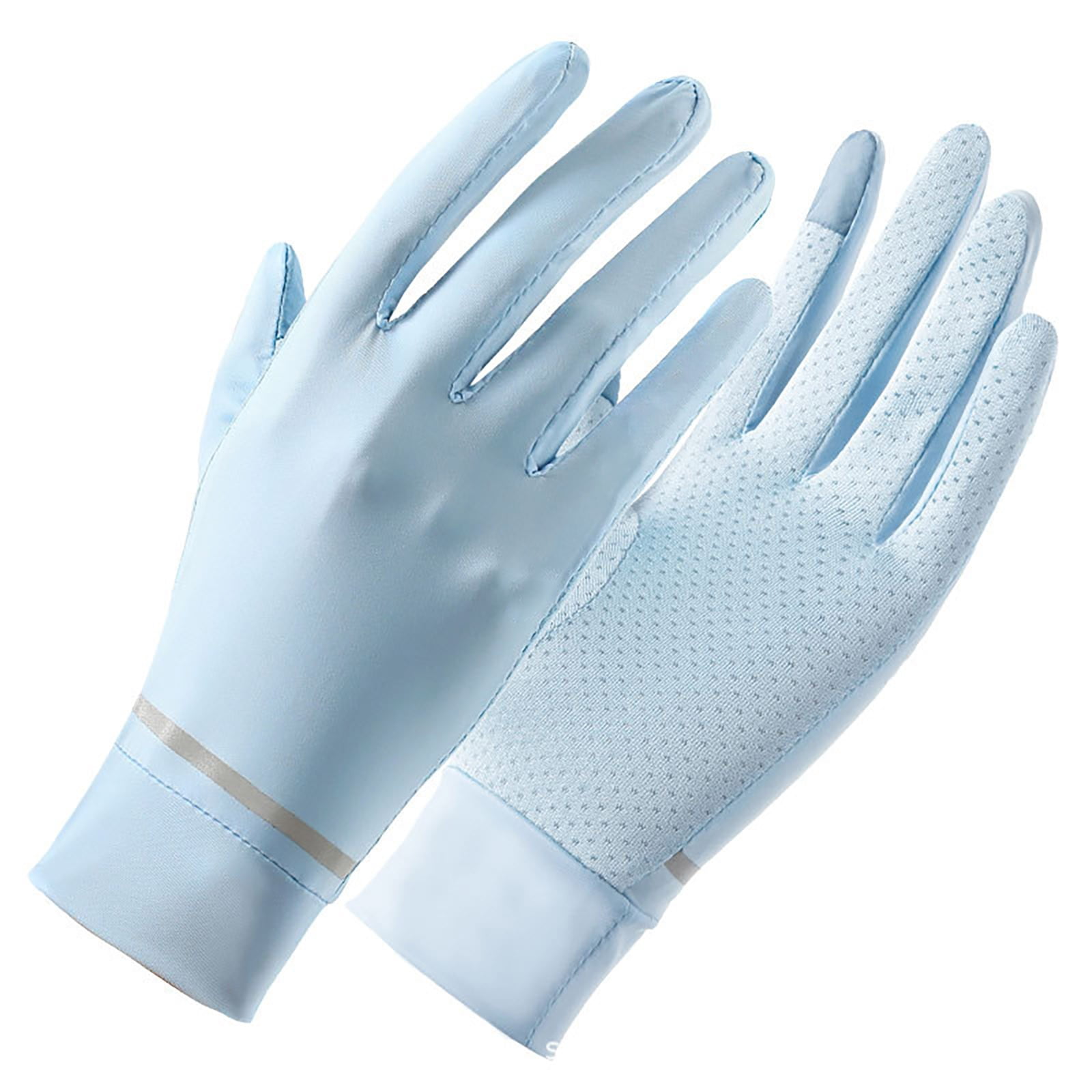 Clearance! Women's Gloves Full Finger Screen Gloves Ice Silk Two Finger
