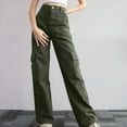 thumbnail image 1 of Women's Hiking Wide Leg Cargo Pants Lightweight Quick Dry Outdoor Buttons High Waisted Workout Pants with Pockets, 1 of 6