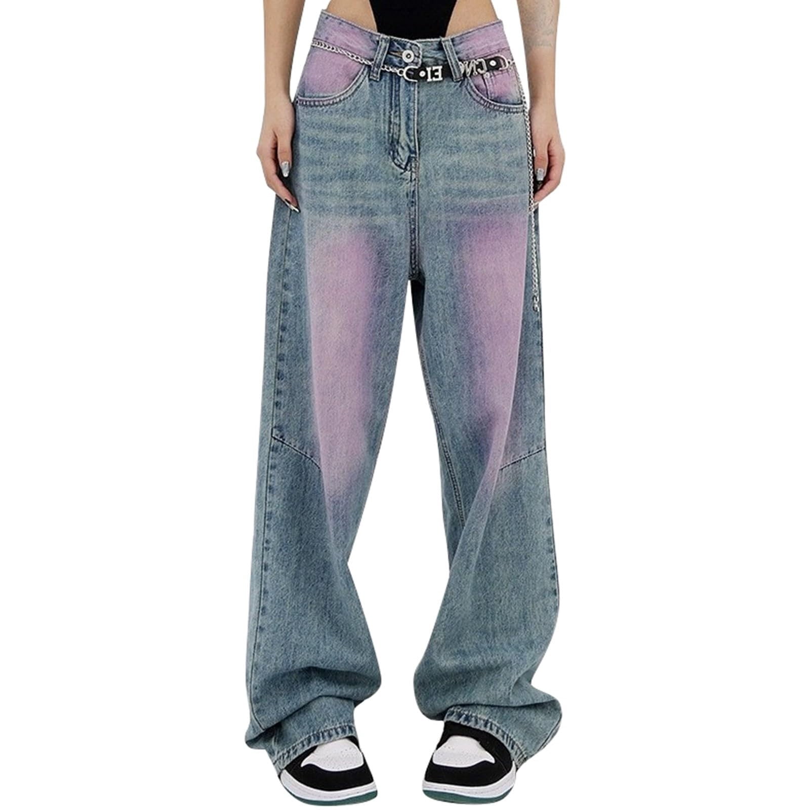Boys' Baggy Denim Jeans - Elastic Waist, Wide Leg, Loose Fit With Pockets