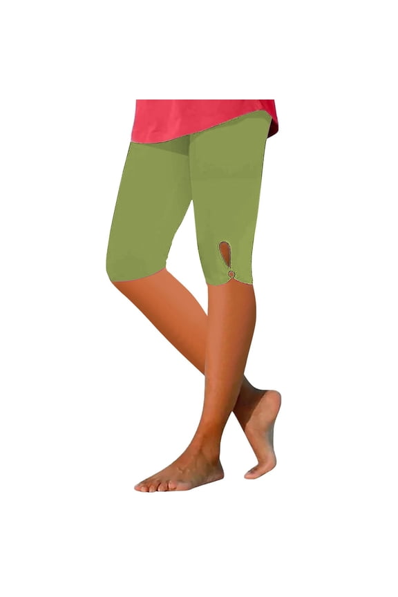 Clothing Women's Legging Women's Quarter Pants 2026 High Waisted Hollow Yoga Quarter Pants Lightweight and Comfortable Quarter Pants Women's Blended Pajamas
