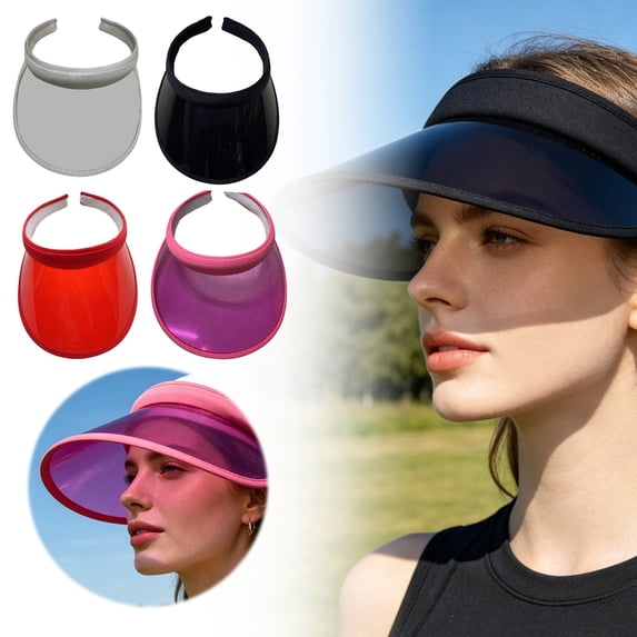 Clearance Women's Men's Summer UV Protection Visor, Wide Brim Clip-On Hat for Beach, Pool, and Golf, Polyester (1-Pack)