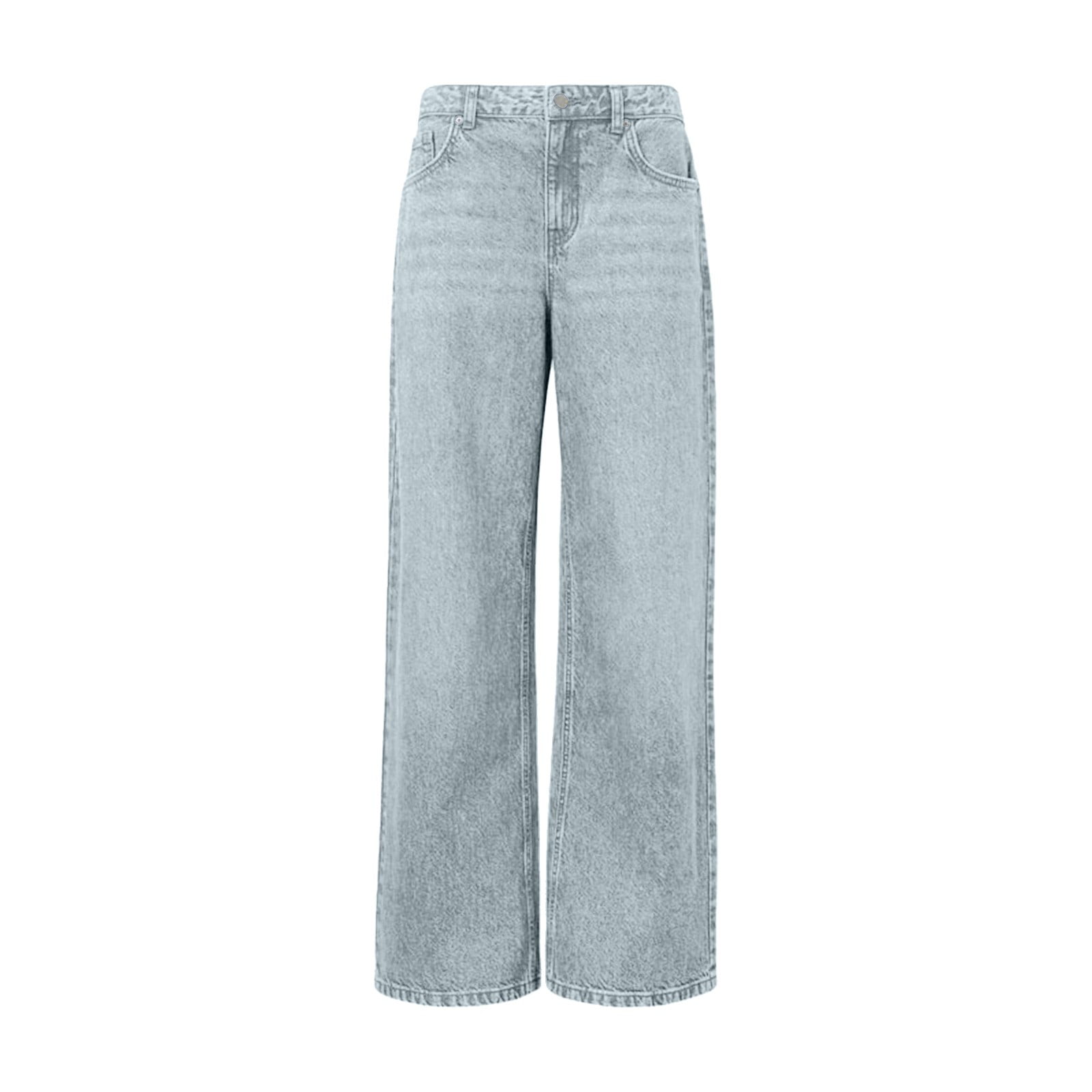 Pantaloni Larghi Jeans Gamba Larga Vita Alta Jeans Larghi Donna