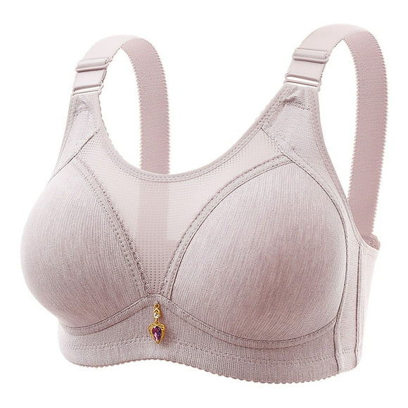 Clearance! Women's Posture Support Bra for Seniors AntiSagging Comfort Fit Breathable Wireless Support Back Pain Relief Full Coverage Design A Size Purple