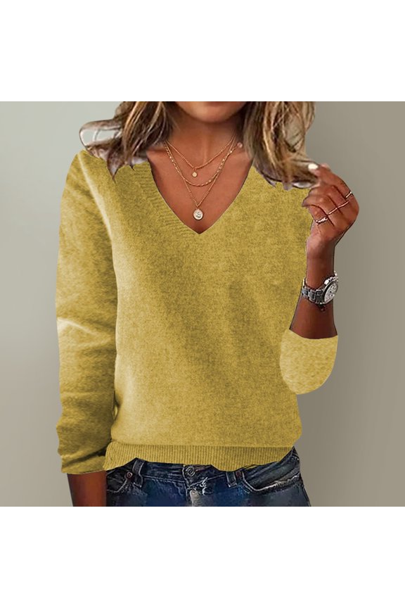 Clothing 2025!Women's Pullover Sweaters European and American Loose Sweater One Word Shoulder Exposed Shoulder Hood Jacket Sweater Pullover Sweaters for Women Yellow M