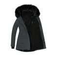 thumbnail image 1 of Clearance Women's Quilted Winter Coat Warm Fleeced Lined Jacket Thicken Mid Length Parka Drawstring Waist Zipper Padded Coat, 1 of 3
