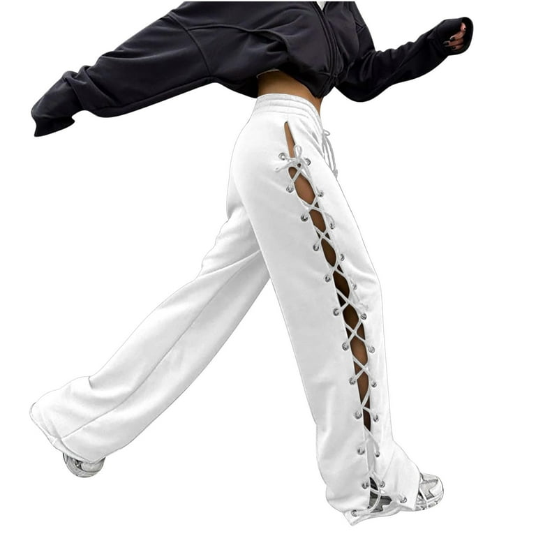 Distressed track deals pants