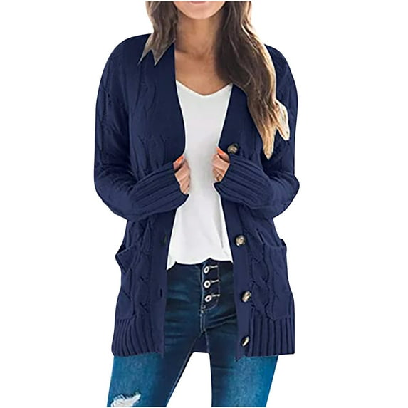 Clearance Women's Sweater Cardigan Long Sleeve Soft Chunky Knit Sweater Open Front Cardigans Outwear Coat
