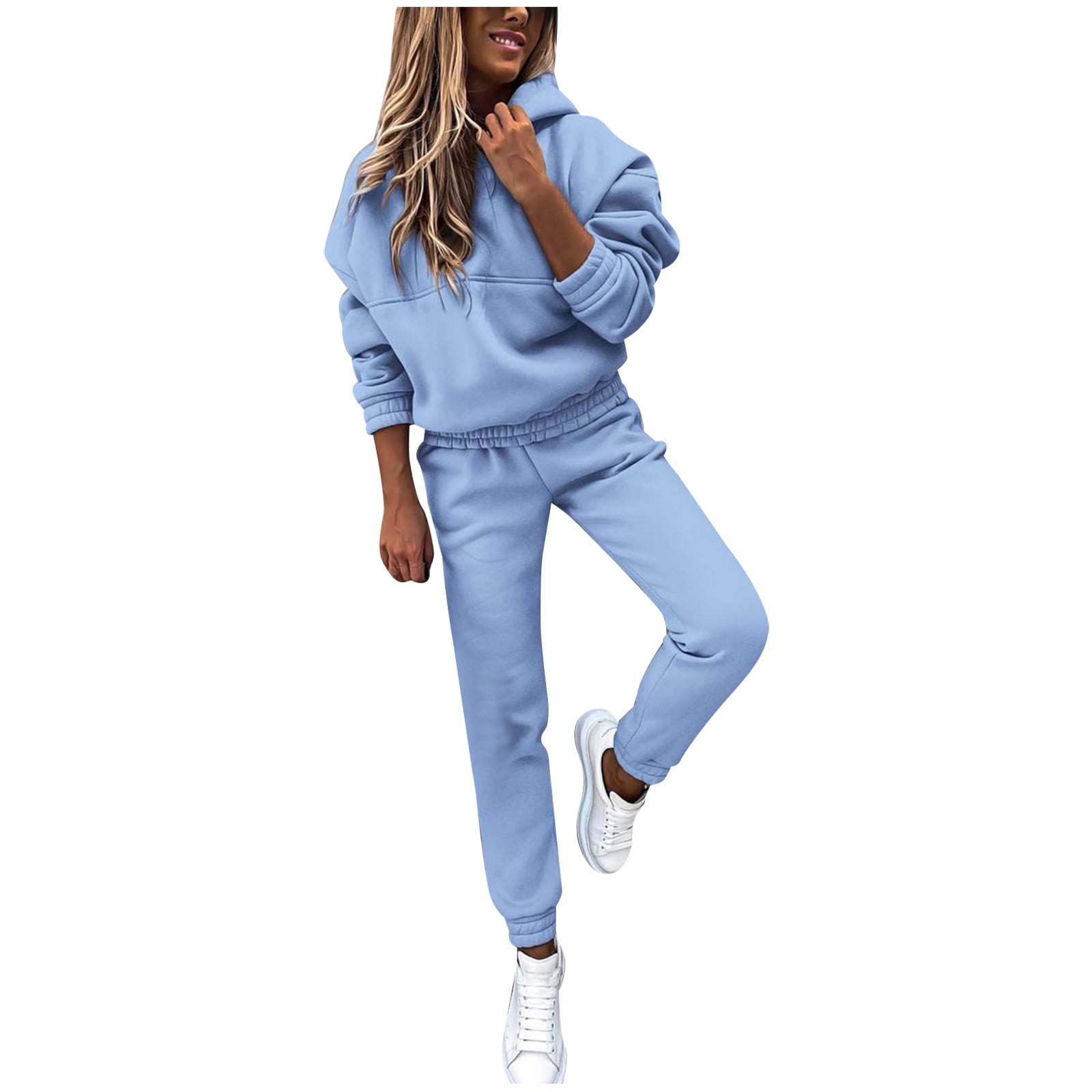 Clearance Jogging Suits for Women 2 Piece Sweatsuits Fashion Tracksuits  Outfits Sexy Long Sleeve Crop Hoodie Bodycon Pants Sets 