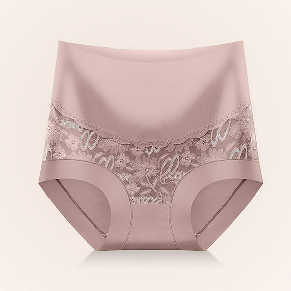Clearance Women's Underwear, High Waisted Sexy Lace Ice Silk Seamless Compression Hip Lifting High Elasticity Large Size Breathable And Comfortable Underwear
