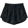 thumbnail image 1 of Clearance! Women's Workout Shorts Quick Dry Yoga Running Fitness Shorts Elastic Waist Lightweight Summer Sports Comfortable Casual Black L Size, 1 of 5