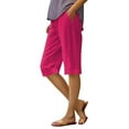 thumbnail image 1 of Clearance! Womens Casual Loose Elastic Waist Cotton Trouser Cropped Wide Leg Pants Linen Pants Women Casual Pants for Women, 1 of 4
